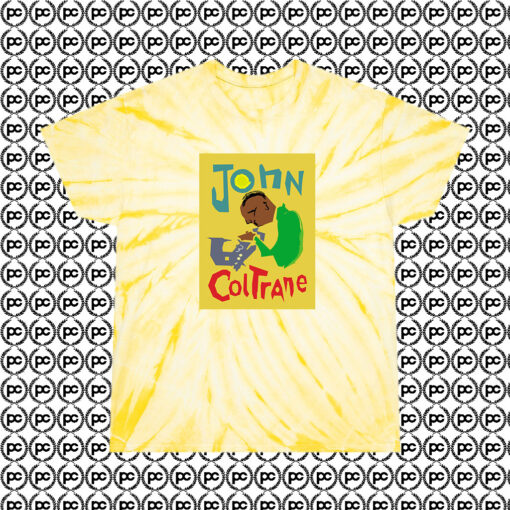 John Coltrane Jazz Music Band Cyclone Tie Dye T Shirt Pale Yellow