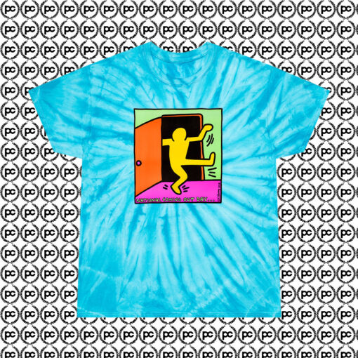 Keith Haring National Coming Out Day Custom Cyclone Tie Dye T Shirt Turquoise