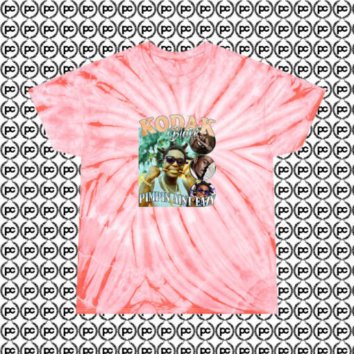 Kodak Black Pimpin Aint Eazy 90s Retro Cyclone Tie Dye T Shirt Coral