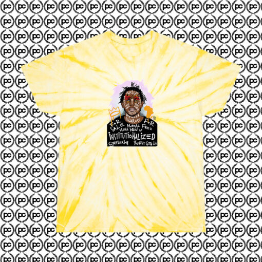 Legendary Kendrick Lamar Grafitty Art Cyclone Tie Dye T Shirt Pale Yellow