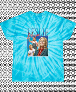 Leslie Knope 90s Fashionable Cyclone Tie Dye T Shirt Turquoise