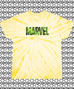 Marvel Logo Hulk Avengers Cyclone Tie Dye T Shirt Pale Yellow