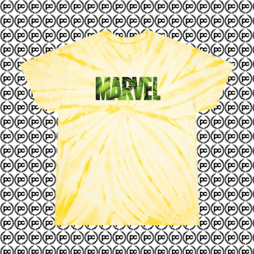 Marvel Logo Hulk Avengers Cyclone Tie Dye T Shirt Pale Yellow