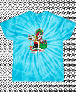 Meet Santa Looney Tunes Christmas Cyclone Tie Dye T Shirt Turquoise