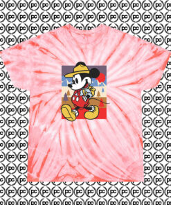 Mickey Mouse Park Ranger Tie Dye Disney Collection Cyclone Tie Dye T Shirt Coral