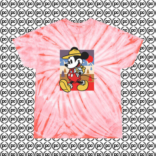 Mickey Mouse Park Ranger Tie Dye Disney Collection Cyclone Tie Dye T Shirt Coral