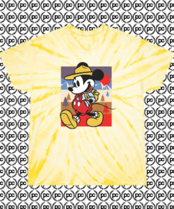 Mickey Mouse Park Ranger Tie Dye Disney Collection Cyclone Tie Dye T Shirt Pale Yellow