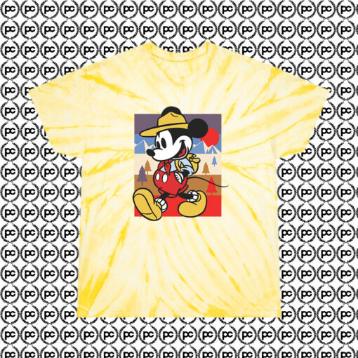 Mickey Mouse Park Ranger Tie Dye Disney Collection Cyclone Tie Dye T Shirt Pale Yellow