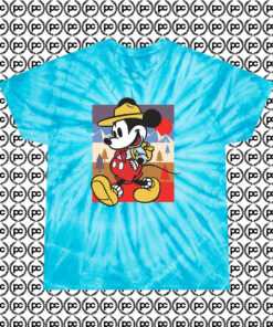 Mickey Mouse Park Ranger Tie Dye Disney Collection Cyclone Tie Dye T Shirt Turquoise