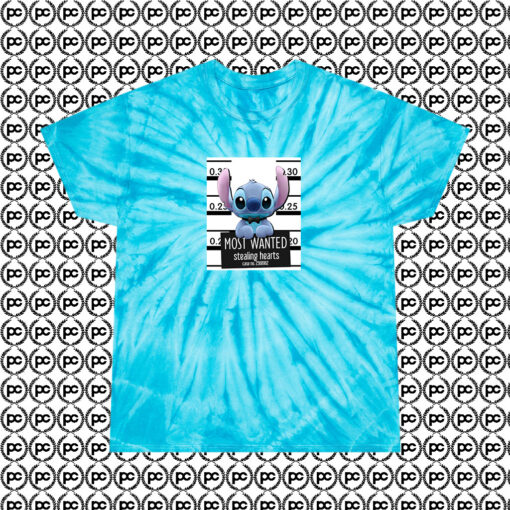 Most Wanted Stealing Hearts Stitch Cyclone Tie Dye T Shirt Turquoise