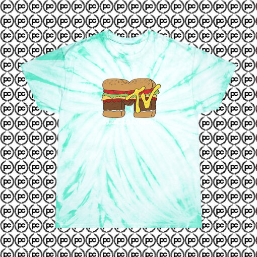 Music Television Hamburger Cyclone Tie Dye T Shirt Mint