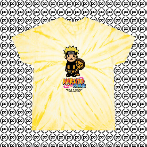 Naruto X Bape Cyclone Tie Dye T Shirt Pale Yellow