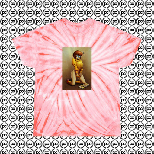 Naughty Velma Dinkley Scooby Doo Cyclone Tie Dye T Shirt Coral