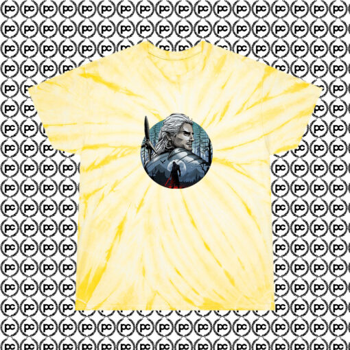 New Geralt Of Rivia Wild Hunter Cyclone Tie Dye T Shirt Pale Yellow