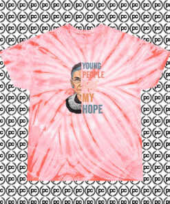 New Ruth Bader Ginsburg Young People Cyclone Tie Dye T Shirt Coral