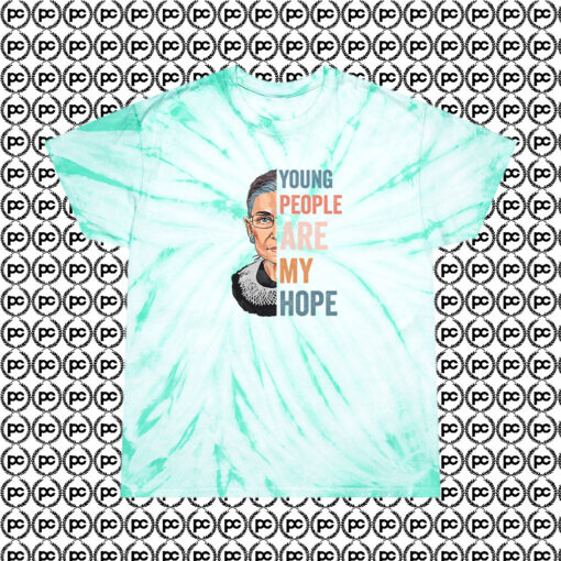 New Ruth Bader Ginsburg Young People Cyclone Tie Dye T Shirt Mint