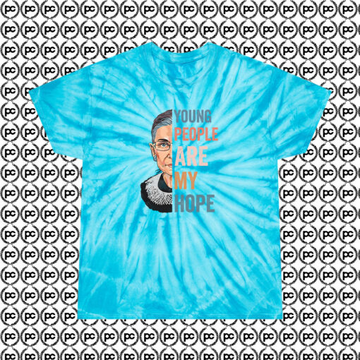 New Ruth Bader Ginsburg Young People Cyclone Tie Dye T Shirt Turquoise