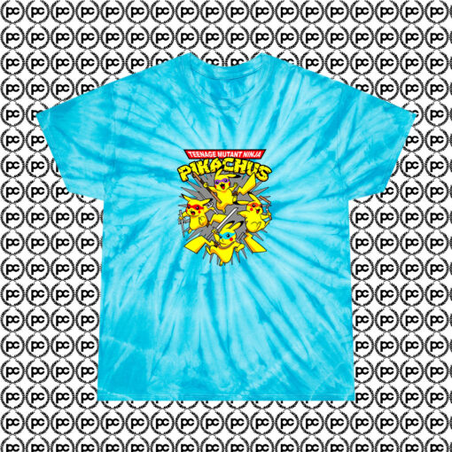 PIKACHU NINJA TURTLE Kids T Shirts Cyclone Tie Dye T Shirt Turquoise