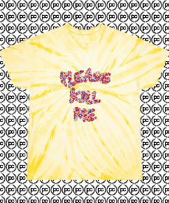 PLease Kill Me Floral Cyclone Tie Dye T Shirt Pale Yellow