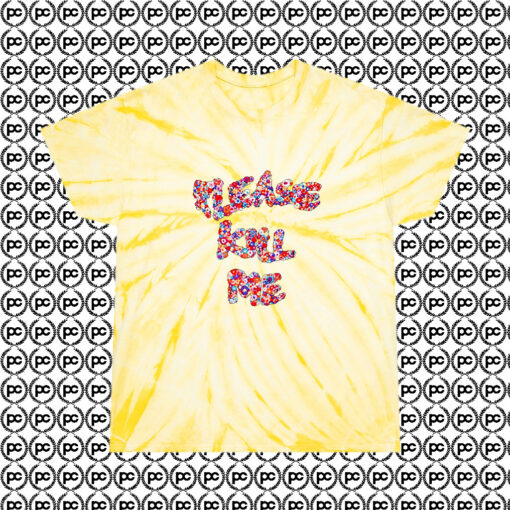 PLease Kill Me Floral Cyclone Tie Dye T Shirt Pale Yellow