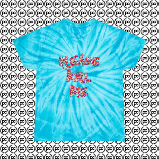 PLease Kill Me Floral Cyclone Tie Dye T Shirt Turquoise