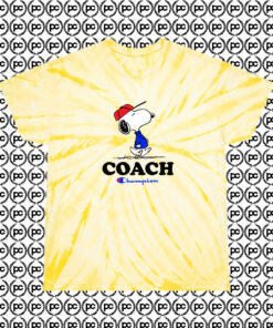 Peanuts Snoopy Coach Champion Cyclone Tie Dye T Shirt Pale Yellow