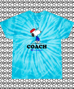 Peanuts Snoopy Coach Champion Cyclone Tie Dye T Shirt Turquoise