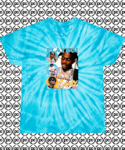 Playboi Carti Homage Cool 90s Rapper Cyclone Tie Dye T Shirt Turquoise