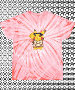 Pokemon Pikachu Thug Life Cyclone Tie Dye T Shirt Coral