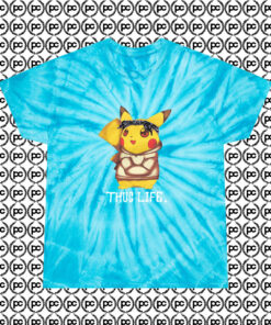 Pokemon Pikachu Thug Life Cyclone Tie Dye T Shirt Turquoise