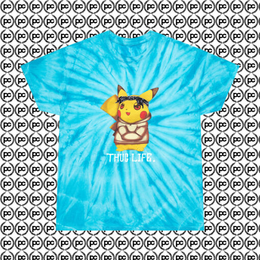 Pokemon Pikachu Thug Life Cyclone Tie Dye T Shirt Turquoise