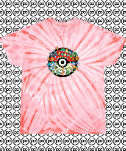 Pokemon Pokeball Collage Cyclone Tie Dye T Shirt Coral