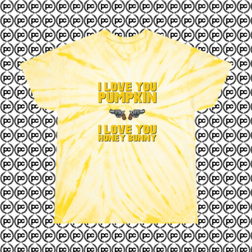 Pulp Fiction Love Pumpkin Honey Bunny Cyclone Tie Dye T Shirt Pale Yellow