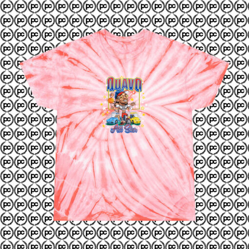 Quevo Migos All Star Cyclone Tie Dye T Shirt Coral