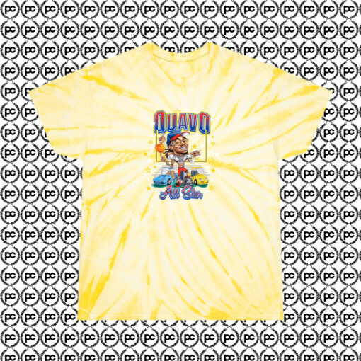 Quevo Migos All Star Cyclone Tie Dye T Shirt Pale Yellow