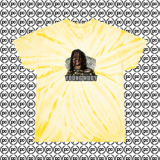 Rapper Young Nudy Dollar Cyclone Tie Dye T Shirt Pale Yellow