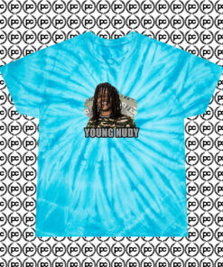 Rapper Young Nudy Dollar Cyclone Tie Dye T Shirt Turquoise