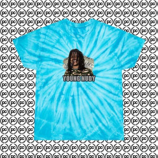 Rapper Young Nudy Dollar Cyclone Tie Dye T Shirt Turquoise