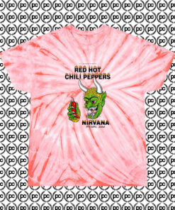 Red Hot Chili Peppers Nirvana Pearl Jam Cyclone Tie Dye T Shirt Coral