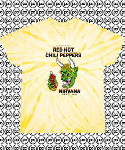 Red Hot Chili Peppers Nirvana Pearl Jam Cyclone Tie Dye T Shirt Pale Yellow