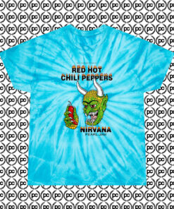 Red Hot Chili Peppers Nirvana Pearl Jam Cyclone Tie Dye T Shirt Turquoise