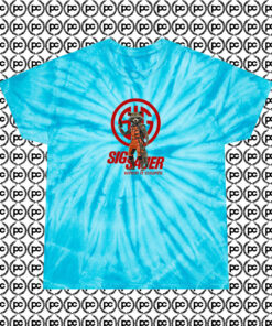 Rocket Racoon Sig Sauer Fictional Character Cyclone Tie Dye T Shirt Turquoise