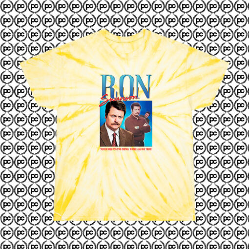 Ron Swanson Homage Whole Ass One Thing Cyclone Tie Dye T Shirt Pale Yellow