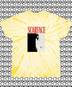 Scarface Poster Cyclone Tie Dye T Shirt Pale Yellow