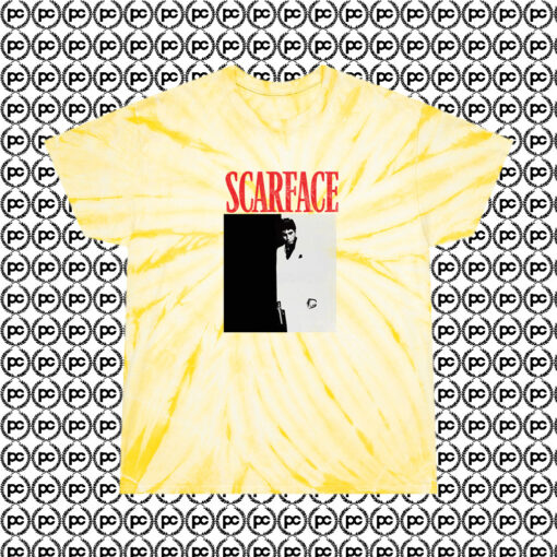 Scarface Poster Cyclone Tie Dye T Shirt Pale Yellow