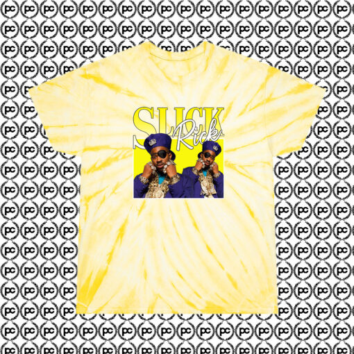 Slick Rick Rapper Cyclone Tie Dye T Shirt Pale Yellow