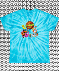 Space Jam Jump Ball Cyclone Tie Dye T Shirt Turquoise