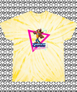 Special of Crash Bandicoot Playstation Gaming Cyclone Tie Dye T Shirt Pale Yellow