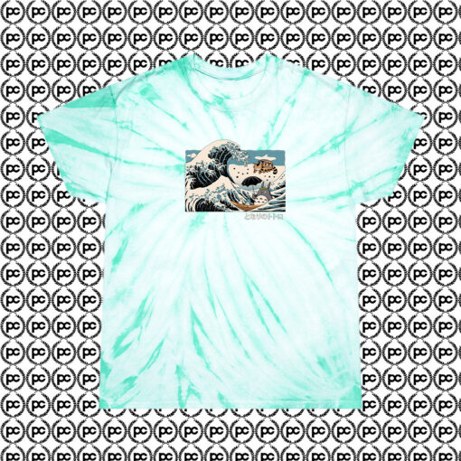 The Great Wave Off Totoro Cyclone Tie Dye T Shirt Mint