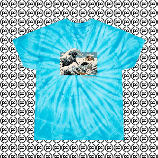 The Great Wave Off Totoro Cyclone Tie Dye T Shirt Turquoise